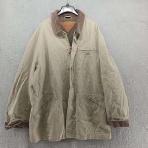 Henry Jacobson Jacket Mens XXL Khaki Beige Button‎ Up Field Coat Chore Cotton